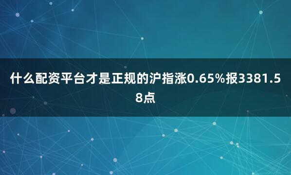 什么配资平台才是正规的沪指涨0.65%报3381.58点