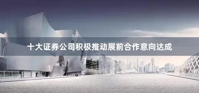十大证券公司积极推动展前合作意向达成